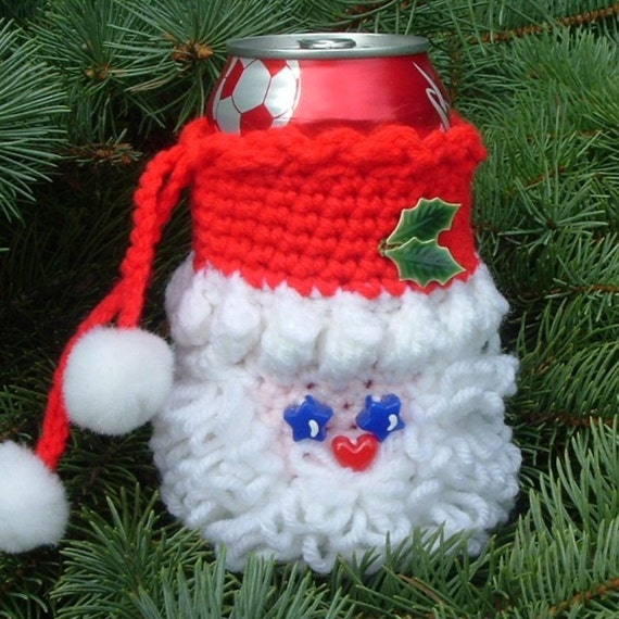 Items similar to Personalized Hand Crocheted Christmas Santa Drawstring