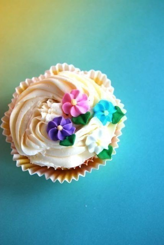 Items similar to Royal Icing Edible Cupcake Flower Decorations (24) on Etsy