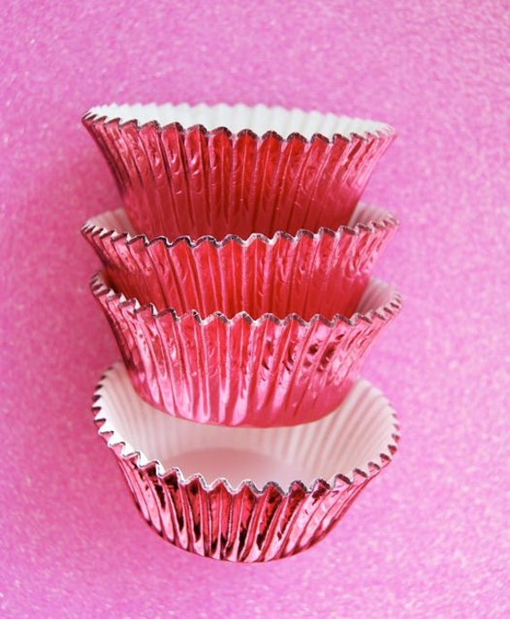 Items similar to Light Pink Foil Cupcake Liners (50) on Etsy