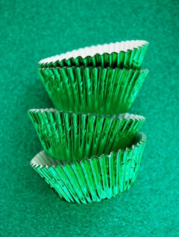 Grass Green Fancy Foil Cupcake Liners 50 by CupcakeSocial on Etsy
