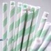 Mint Striped Paper Straws and PDF Printable Party Flags