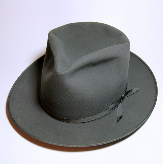 Vintage Mens Gray Stetson Fedora Hat by VintageHaven on Etsy