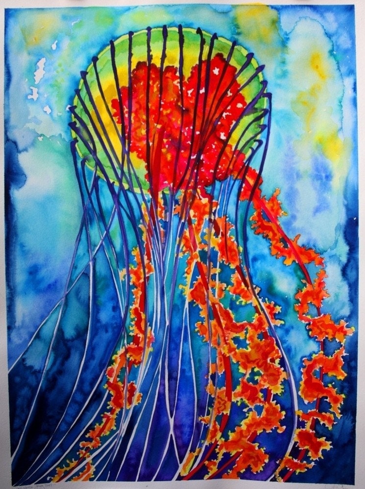 Sea Nettle Jellyfish Original Watercolor Painting