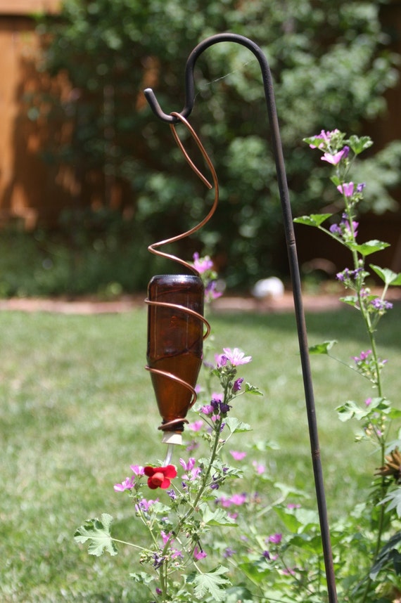 Items similar to Vintage Anheiser Beer Bottle and Copper Hummingbird