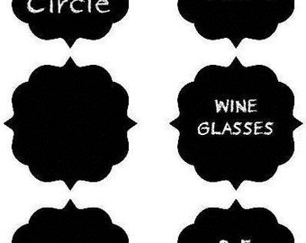 NEW Fancy Circle Chalkboard Labels - Organize and Personalize with CHALK LABELS - 12- 2.5 inches