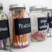 CHALK LABELS Rectangle Vinyl Chalkboard Labels Sticker Set of 12- Make your own mini chalkboards