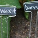 5 Chalkboard Metal Garden Markers - 5, Garden Stakes