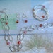 Necklace, Bracelet, Earrings, Metal Chain, Orange, Pink Glass Crackle Beads
