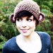 Brown Money Hat for Adults - Animal hat with ears - Crocheted money hat in brown