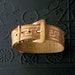 Vintage Mesh Buckle Bracelet. Greek Key. Gilt Brass.