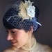 Reserved for Kristin- Lianna- Ivory peacock bridal fascinator and detach birdcage veil