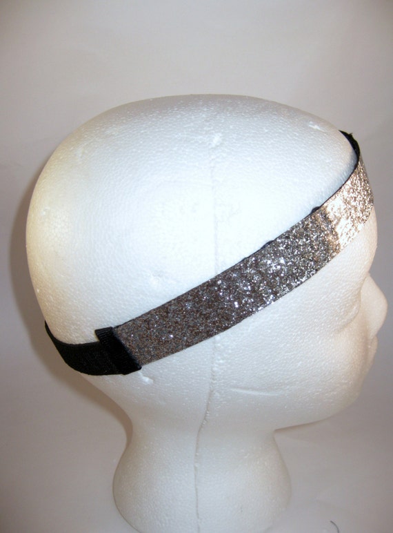 Glitter Softball Sport Headband SILVER