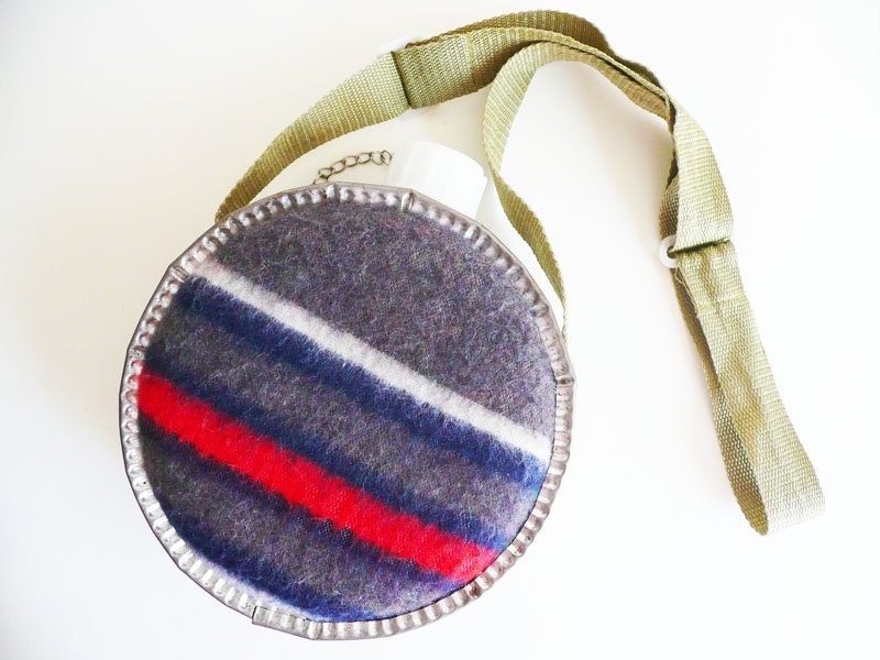 Vintage Canteen Wool Blanket camping rustic outdoor hiking