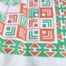 Vintage Geometric Tablecloth Orange Green Print