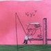 Vintage Irish Linen Towel Fisherman Little Does He Know