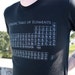 Unisex Mens PERIODIC TABLE american apparel t shirt xs S M L XL xxl (black shirt)