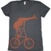 Womens TALL BIKE giraffe american apparel tee t shirt S M L XL (Asphalt Gray)