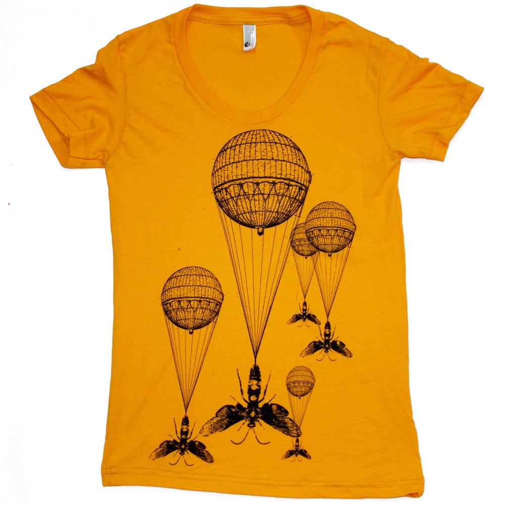 Womens AMERICAN APPAREL steampunk T Shirt american apparel S M L Xl (Gold)