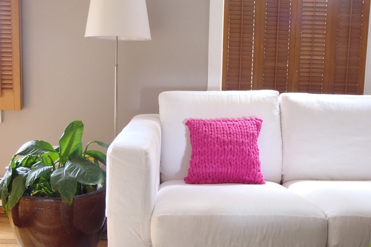 Super BIG knit throw pillow Fuschia by danasjoy on Etsy