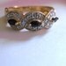 Vintage Sterling Silver Vermeil Genuine Sapphires Ring Signed Size 9 18k Gold Plated tested On SaLe NoW