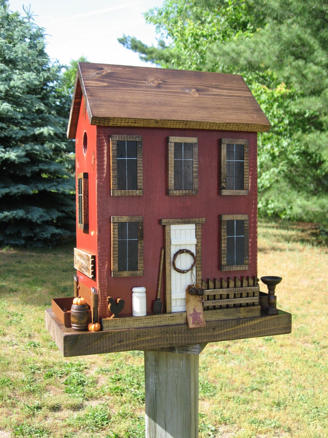 FoLk Art Primitive Saltbox House Vintage by HarmonsCountryCrafts