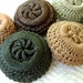 Hand Crochet Vintage Button - Handmade Antique in Black