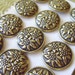 Metal Vintage Buttons - 6 Edelweiss Flower Buttons