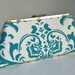 Turquoise Handbag Clutch in Turquoise Damask Custom Made or Design your own