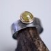 RESERVED - Diamond engagement ring with wide silver band and yellow rose cut diamond in 14k gold