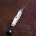 RESERVED -Petrified no. 9, Petrified wood branch with black spinel in sterling silver necklace
