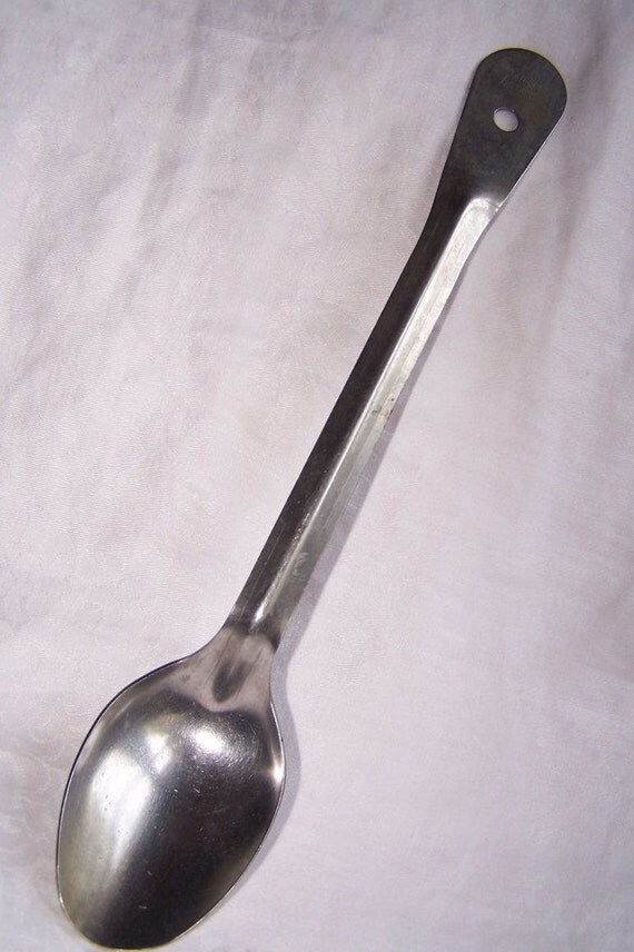 Vintage Large Stainless Steel Serving Spoon