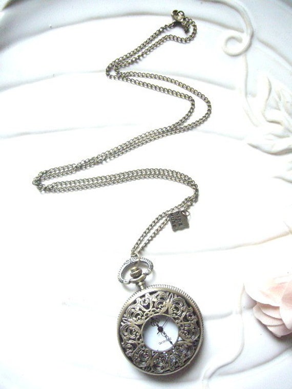 Victorian Lace Pocket Watch Necklace