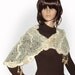 Womens Cream OOAK freestyle knitted scarf, wrap shawl with freeform crochet motifs