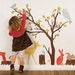ON SALE Fabric Wall Decal - Woodland Scene Retro (reusable) No PVC