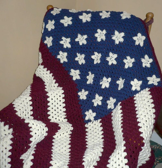 red white blue crocheted afghan patterns free