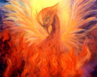 Phoenix Rising Fine Art Print Greeting Card Signed by Marina Petro