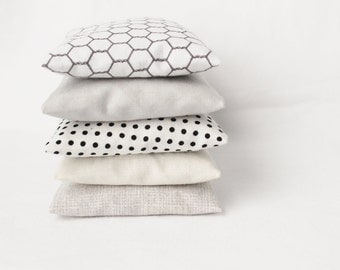 5 Organic Lavender Sachets with Rose and Jasmine, Modern French Country Home Decor, Scented Drawer Sachets
