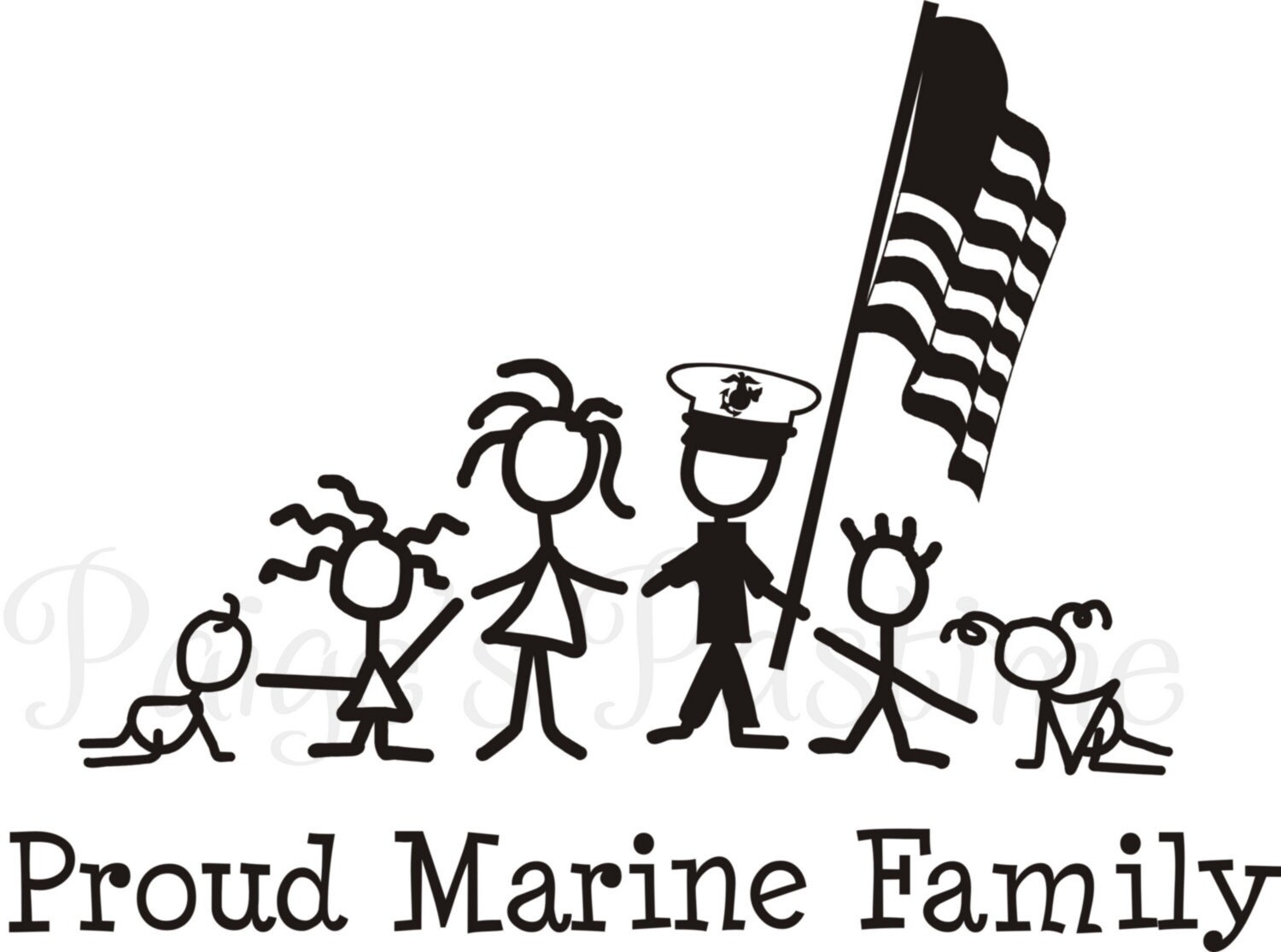 Marines Corps Decal Marine Family Marine Stick Family
