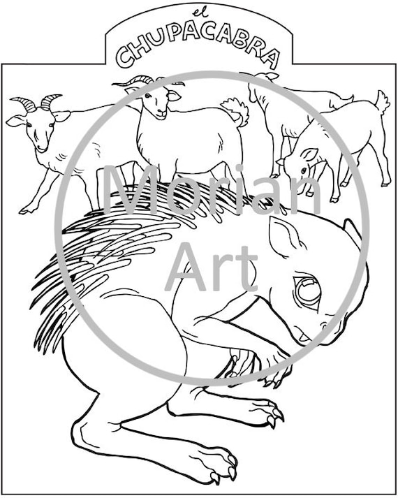Items similar to Chupacabra Printable Coloring page on Etsy