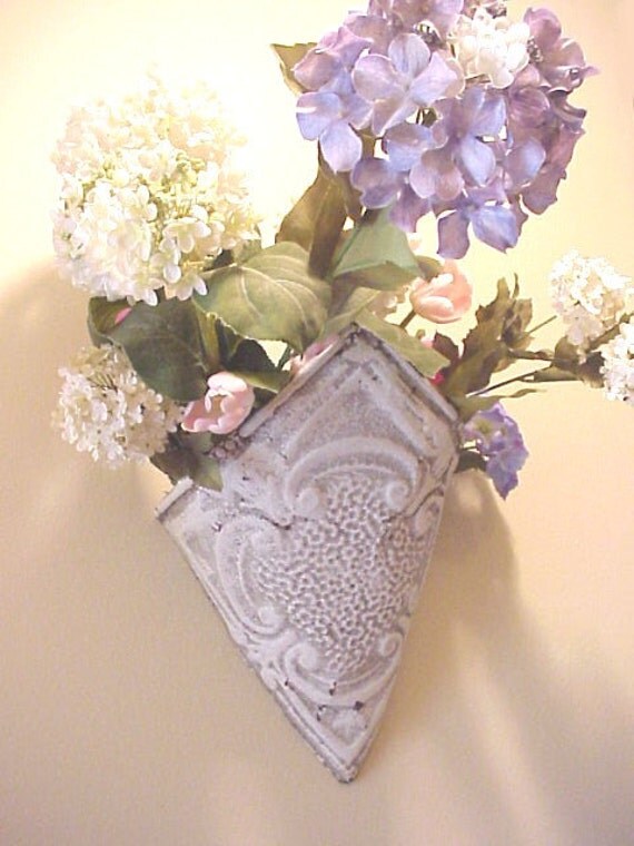 Ceiling Tin Tile Metal Sconce Wall Vase Wallpocket Large Size