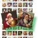 Vintage Santa 1x1 inch images for pendant, scrapbook and more collage sheet No.73