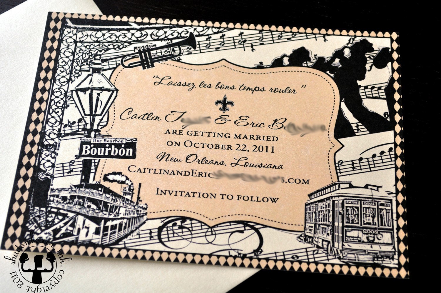 New Orleans Themed Wedding Invitations 1