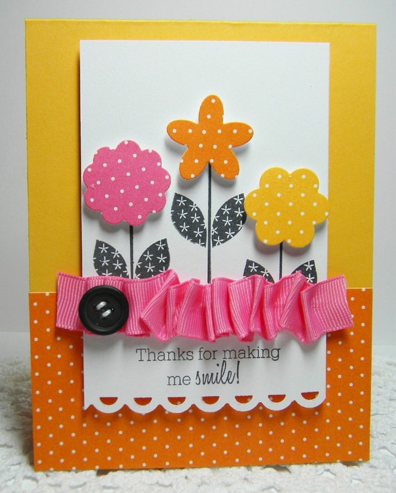 Thanks for Making Me Smile Handmade Card by justdandystudio