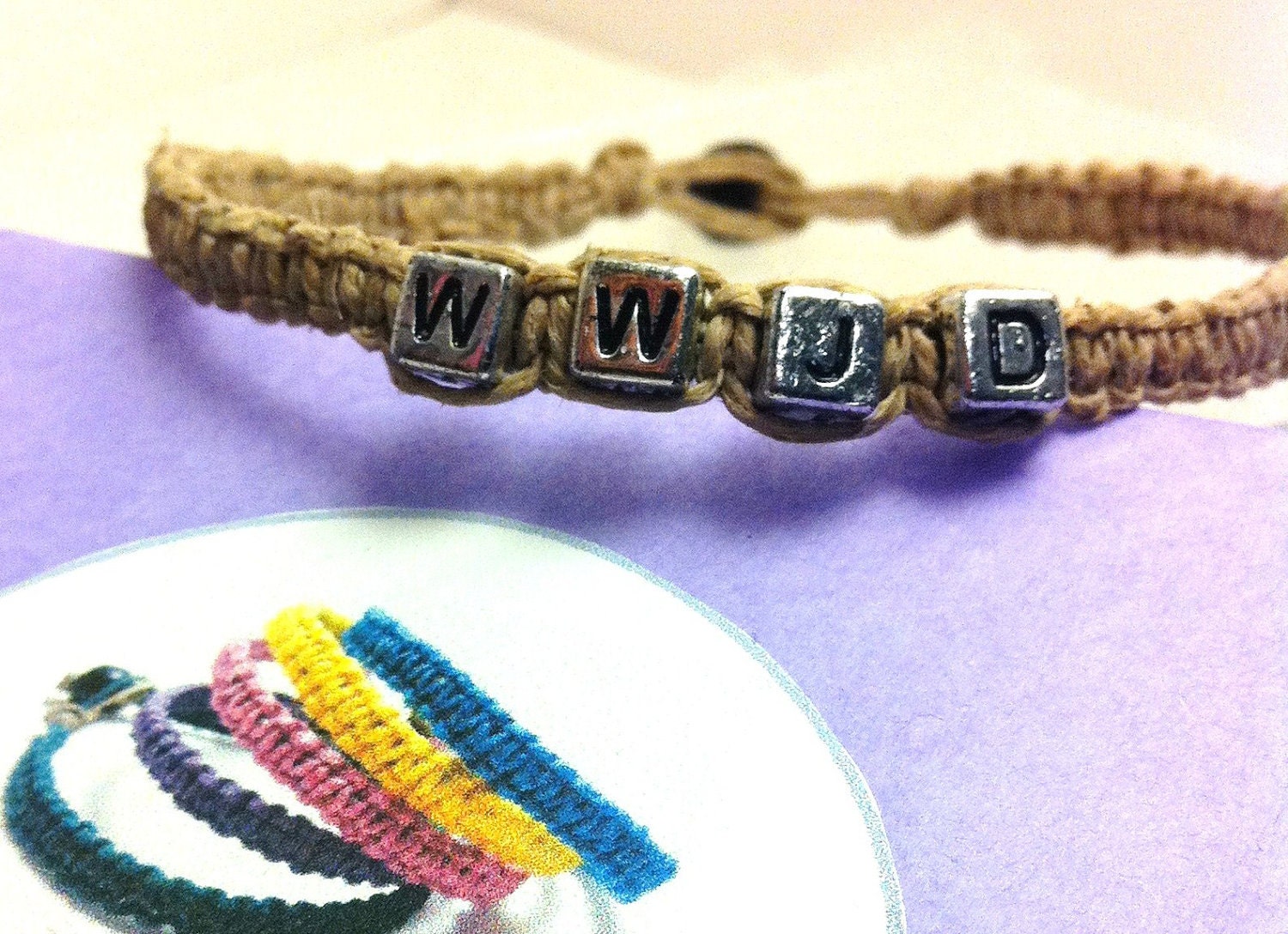 WWJD Hemp Bracelet ON SALE by rachinator87 on Etsy
