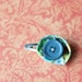 Turquoise Treasure - Vintage Button Flower Hair Clip
