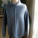 CLEARANCE/SALE/Ready to ship /Gorgeous Hand Knitted-HANDMADE Large Blue sweater for women or men/unisex