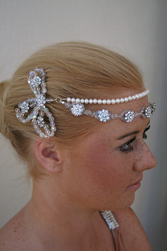 Wedding Headpiece Brow Band Brow Tiara Great Gatsby 1920s
