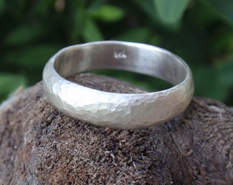 mens hammered wedding ring man wedding band ring 5mm wide mens ring sterling silver mens gifts recycled jewelry textured ring, sizes 3 to 16