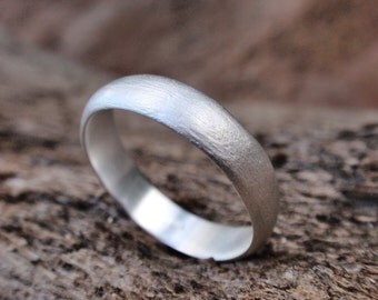 men wedding ring brushed finish wedding band for men or women sterling silver handmade rough brushed finish ring 5mm made to order