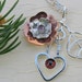 Valentine's day - heart necklace or pendant - silver heart necklace - mixed metal flower and leaf necklace - pink tourmaline red garnet